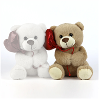 Urso de Peluche C/Balao 20cm (1 Un)  Creme